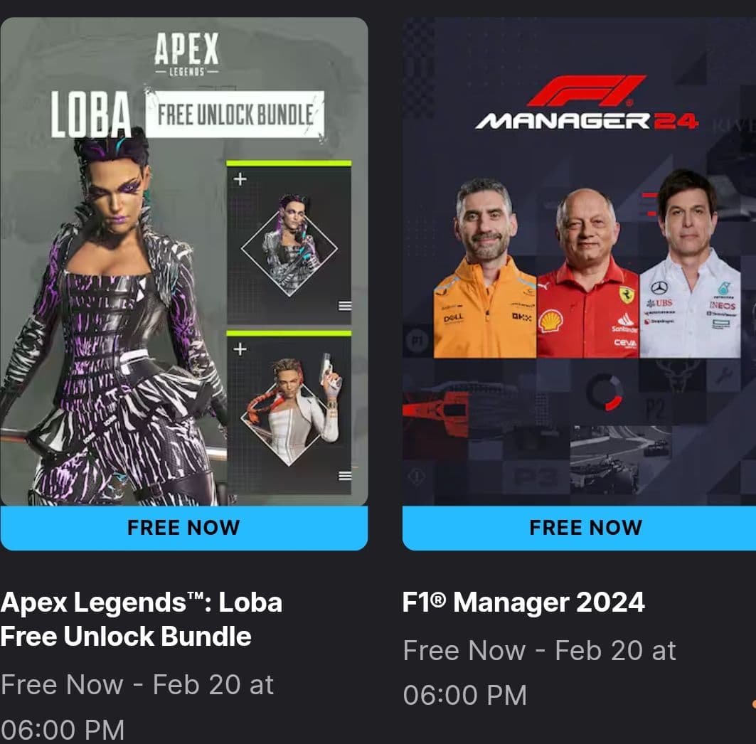 [Epic Games] Δωρεάν τα F1 Manager 2024 και Apex Legends: Loba Free Unlock Bundle