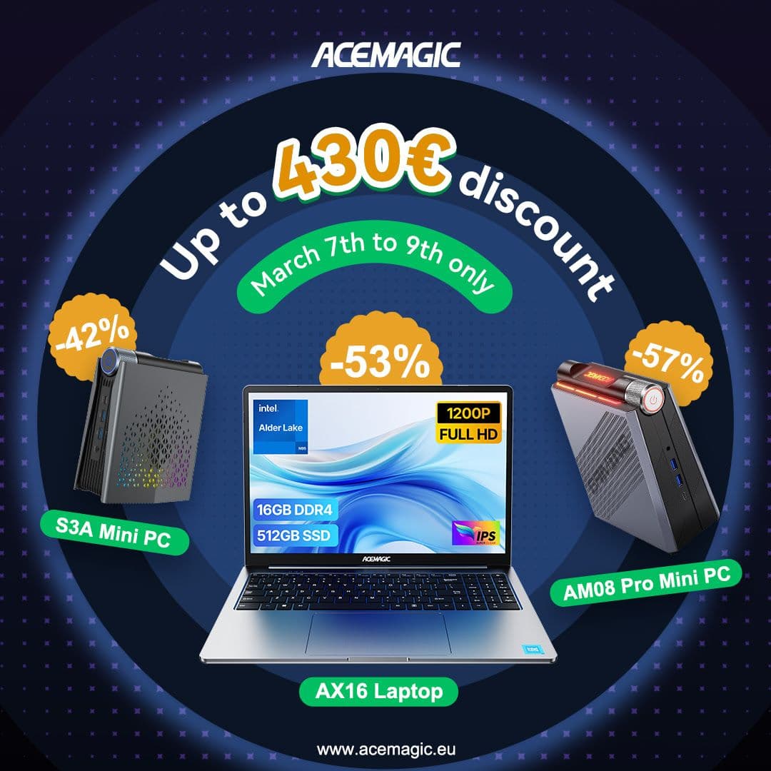 ACEMAGIC Έκπτωση Flash π.χ.  Mini PC S3A (6900HX 32GB 1TB) με 409€