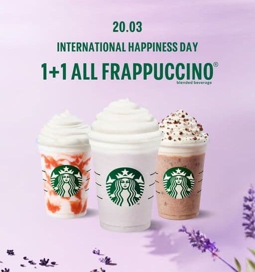 Frappuccino 1+1 Δώρο στα καταστήματα Starbucks