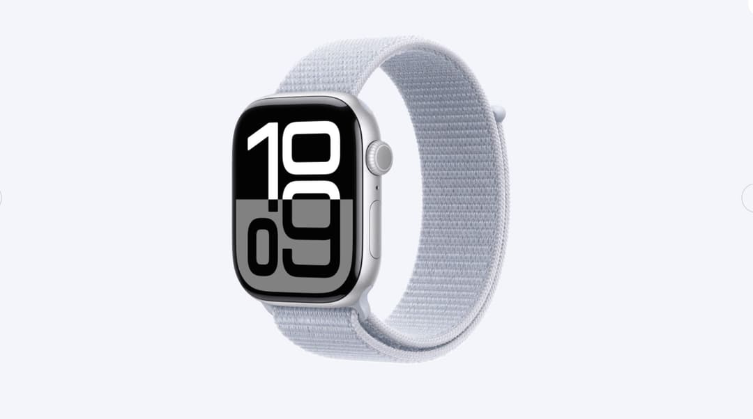 APPLE Watch Series 10 GPS 46mm Silver Aluminum Case με Blue Cloud Sport Loop Smartwatch
