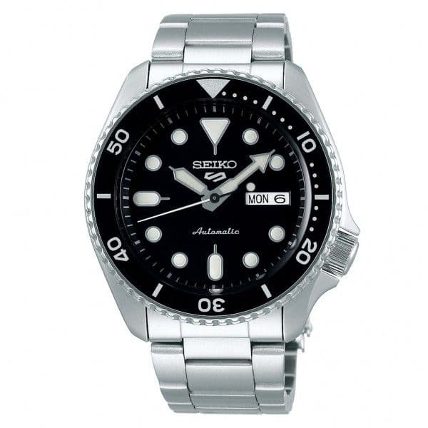 Seiko 5 Sports Ρολόι Αυτόματο με Ασημί Μεταλλικό Μπρασελέ