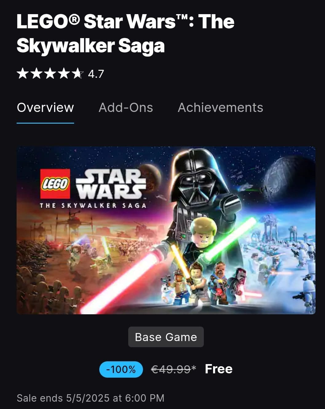 LEGO Star Wars: The Skywalker Saga  δωρεάν από Epic Games
