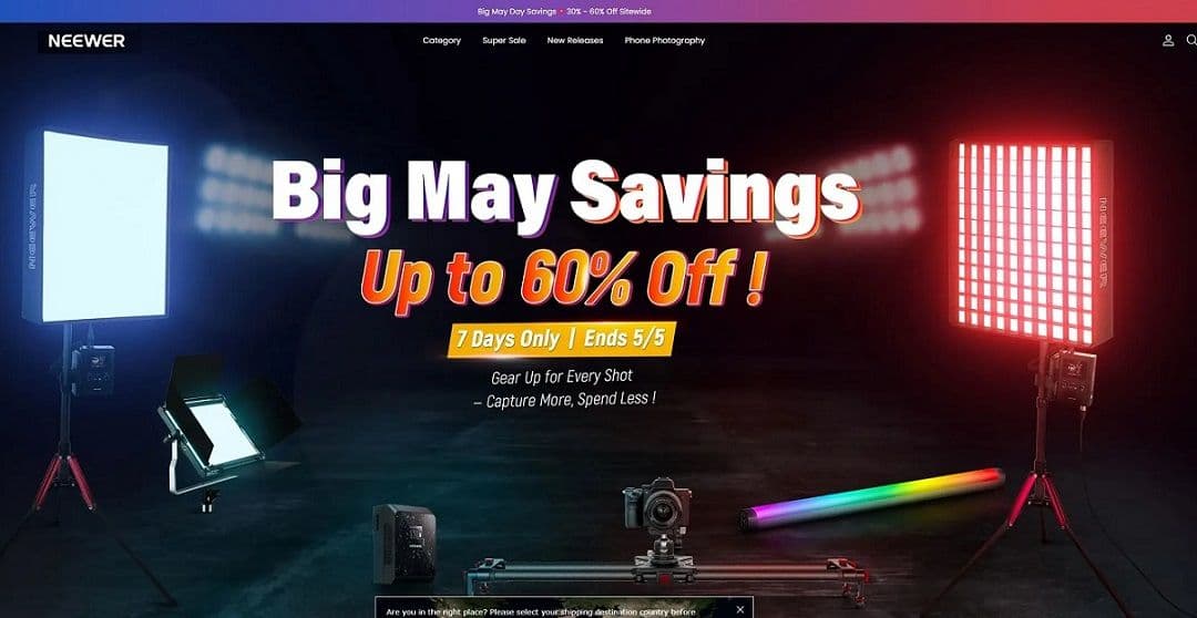 Spring Sales έως -60% στο Neewer (φωτογραφικός εξοπλισμός)