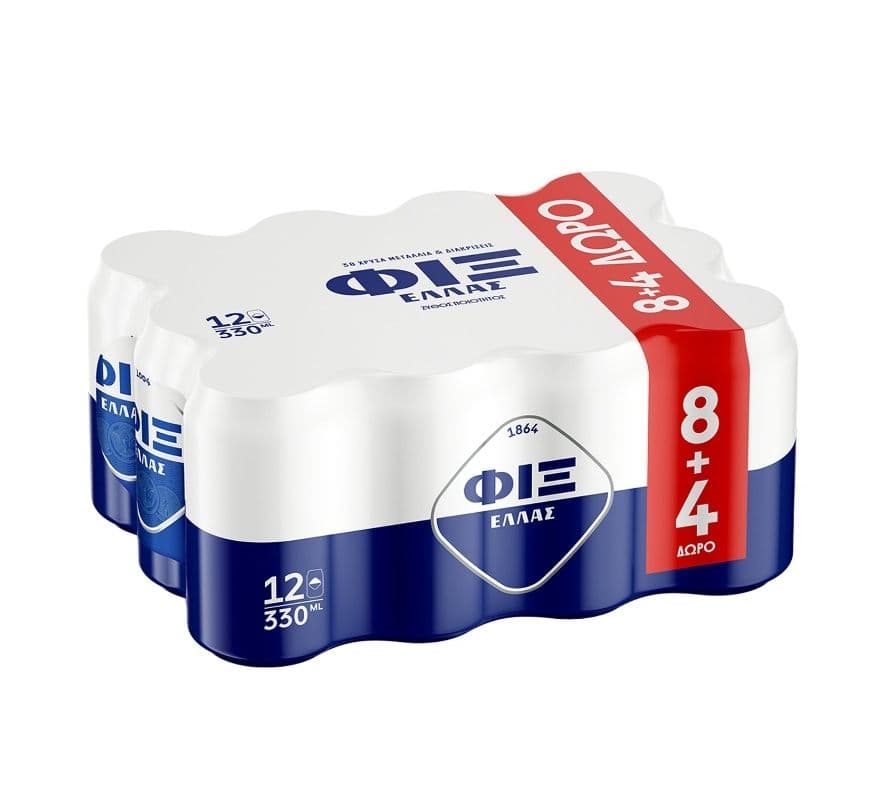 ΦΙΞ Ελλάς Μπίρα Lager 8x330ml +4 Δώρο