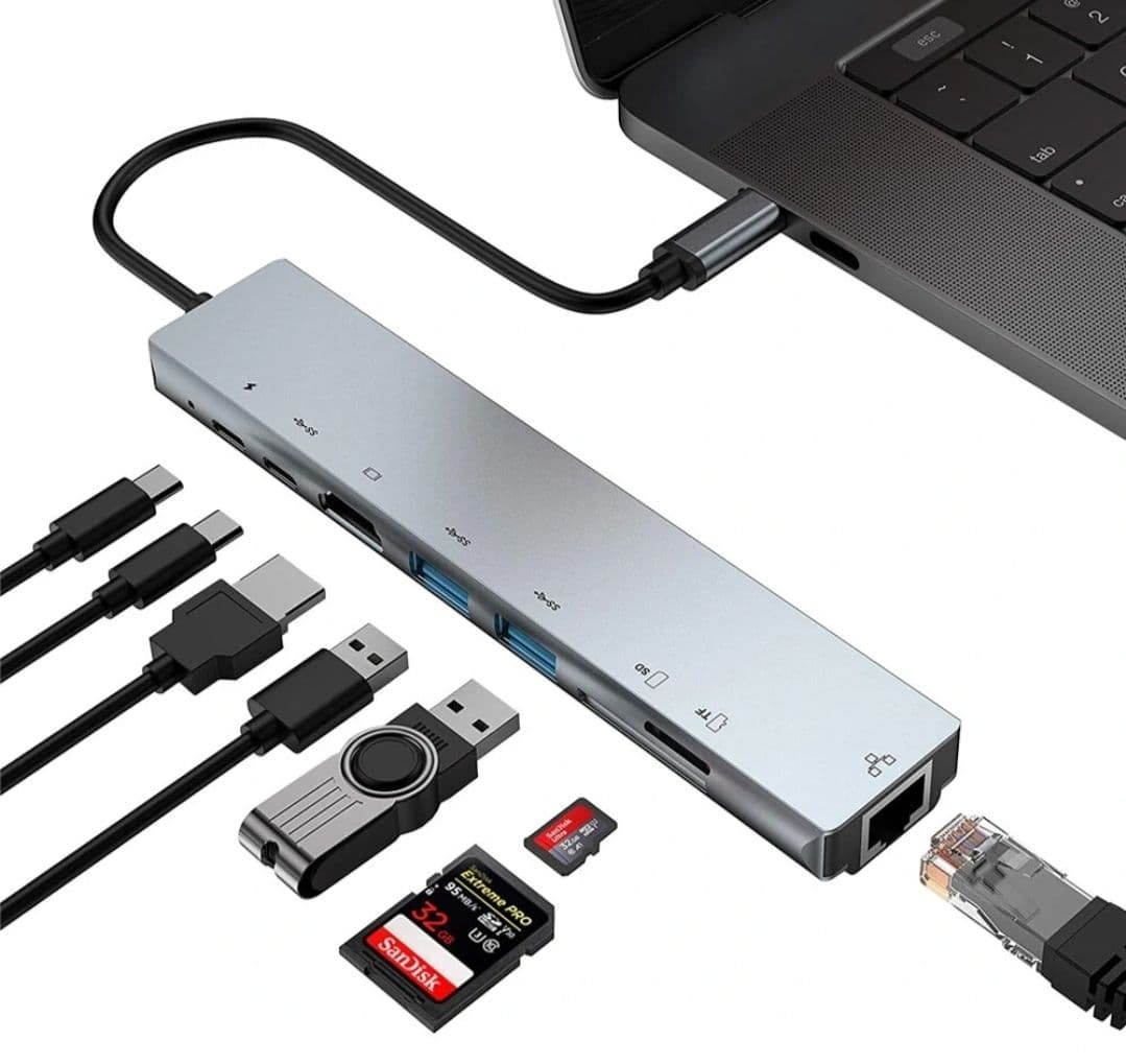 Bakeey 8-in-1 USB-C Hub Docking Station Adapter 9.84€ 