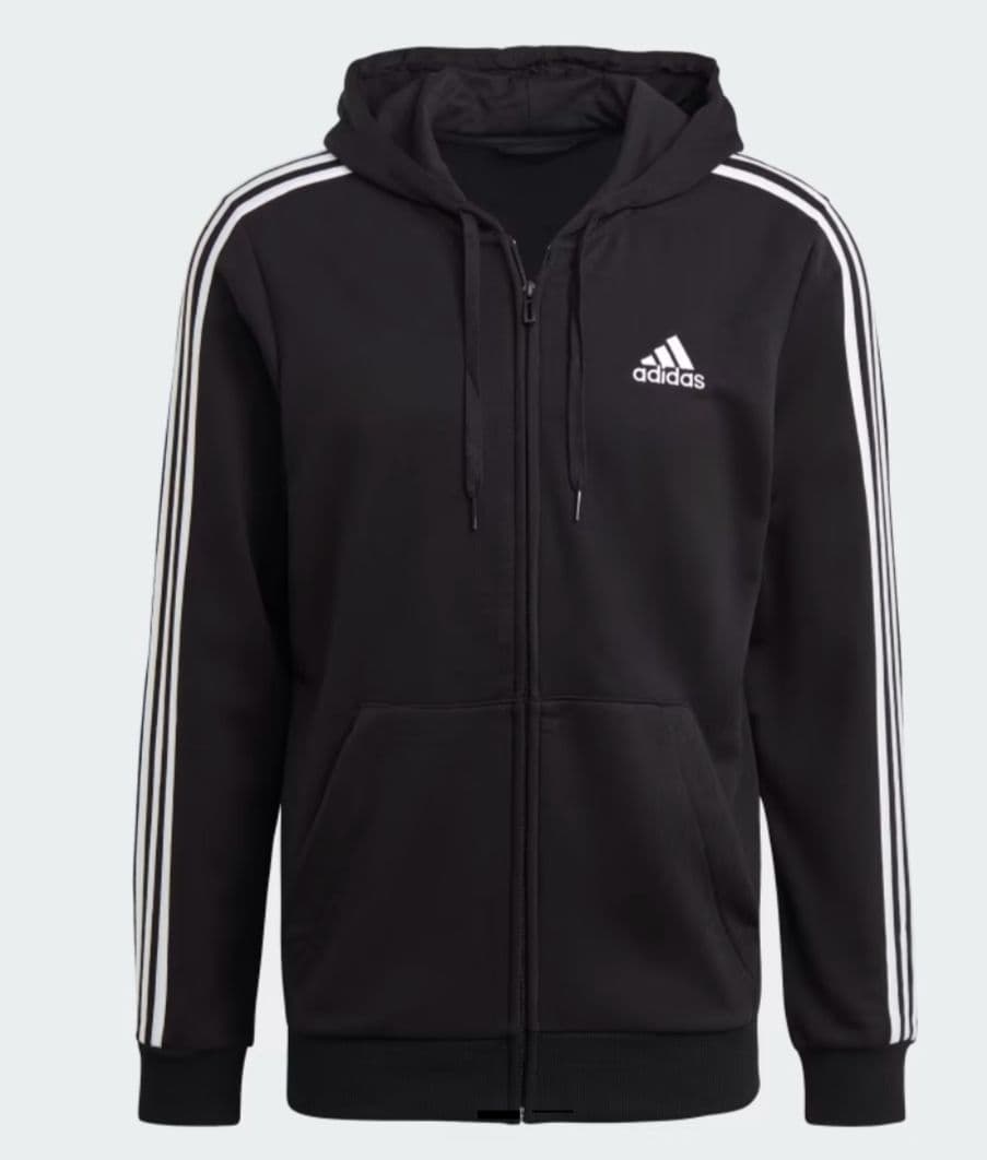 Μαύρη Ζακέτα Adidas Essentials French Terry 3-Stripes με 26€ & μερικές ακόμα προσφορές