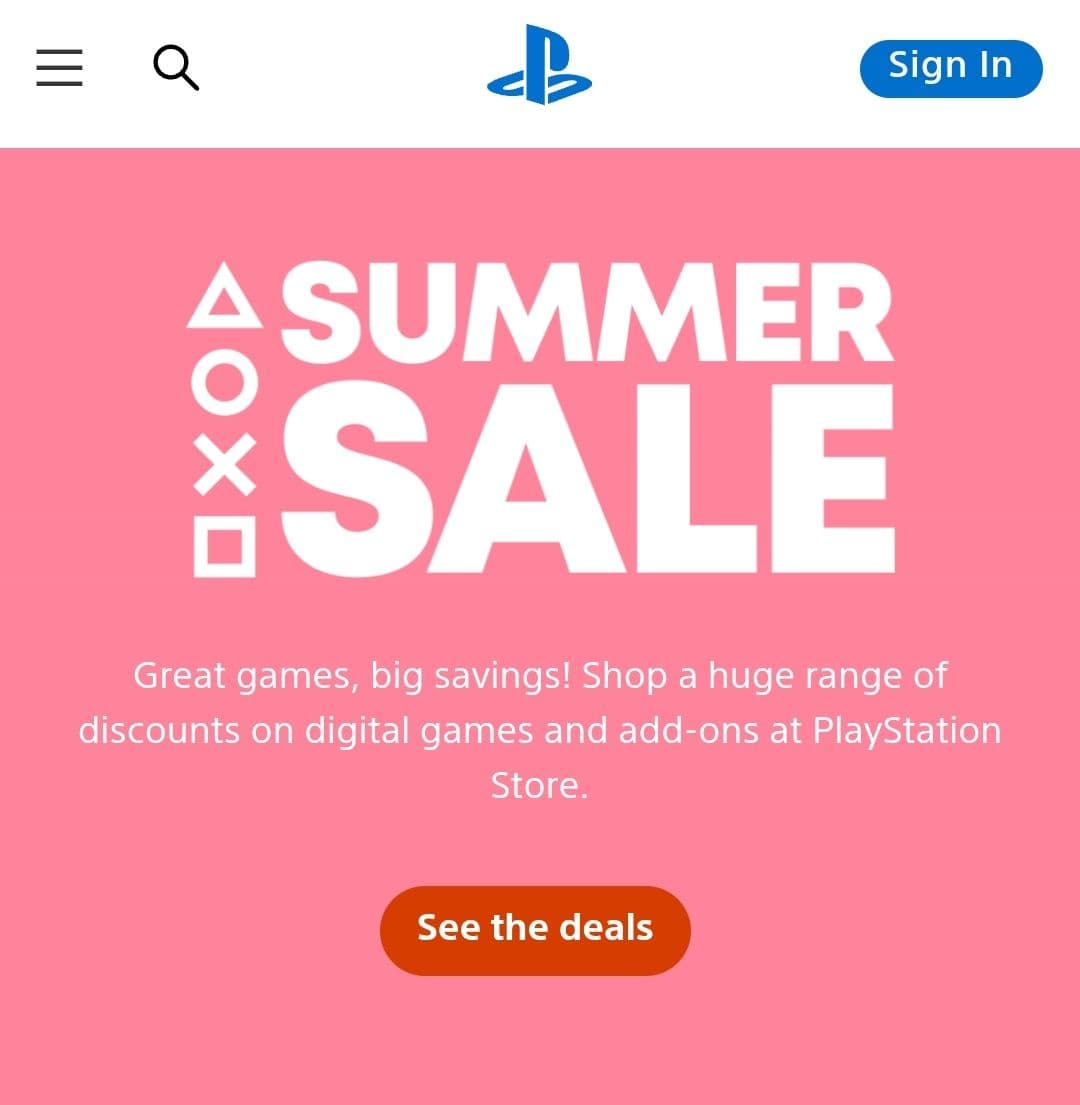 Playstation Summer Sale