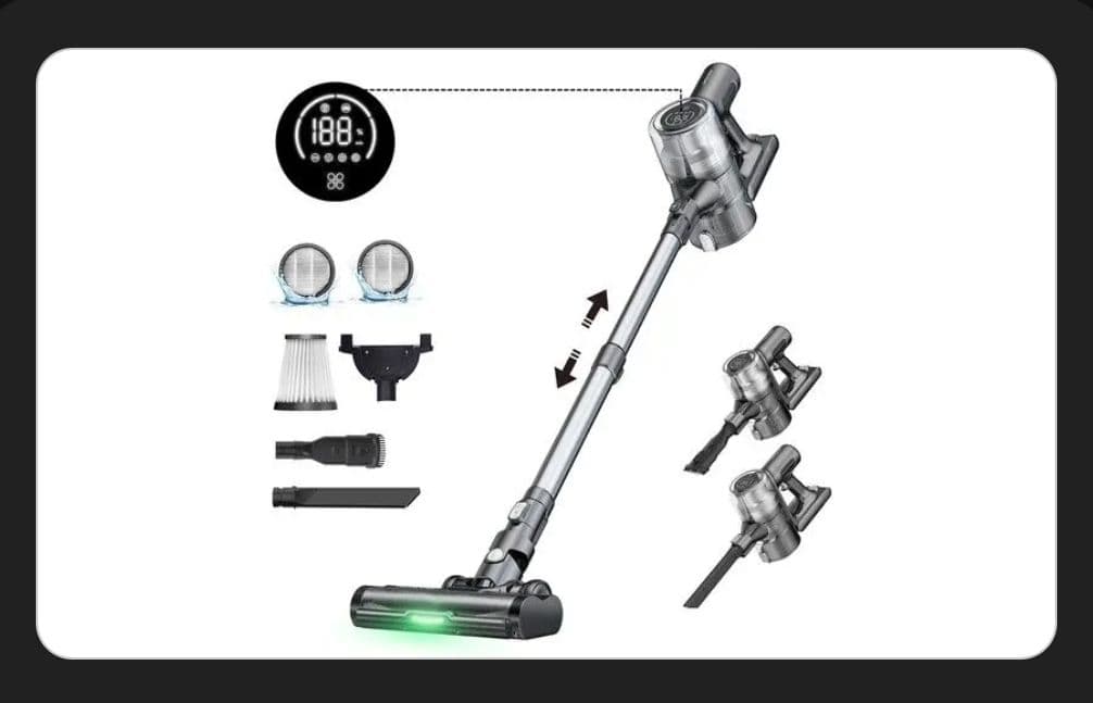 Σκούπα Stick Proscenic P13, 35Kpa Suction, LED Display, Max 45mins, 1.2L με 94.28€