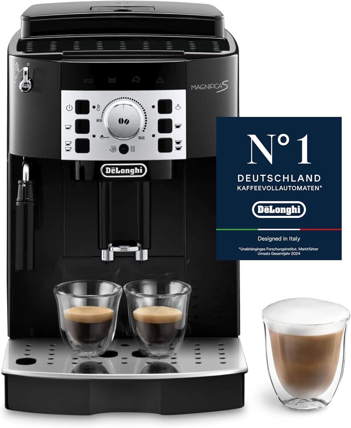 De'Longhi Magnifica S ECAM 22.110.B fully automatic coffee machine with milk frother for cappucino