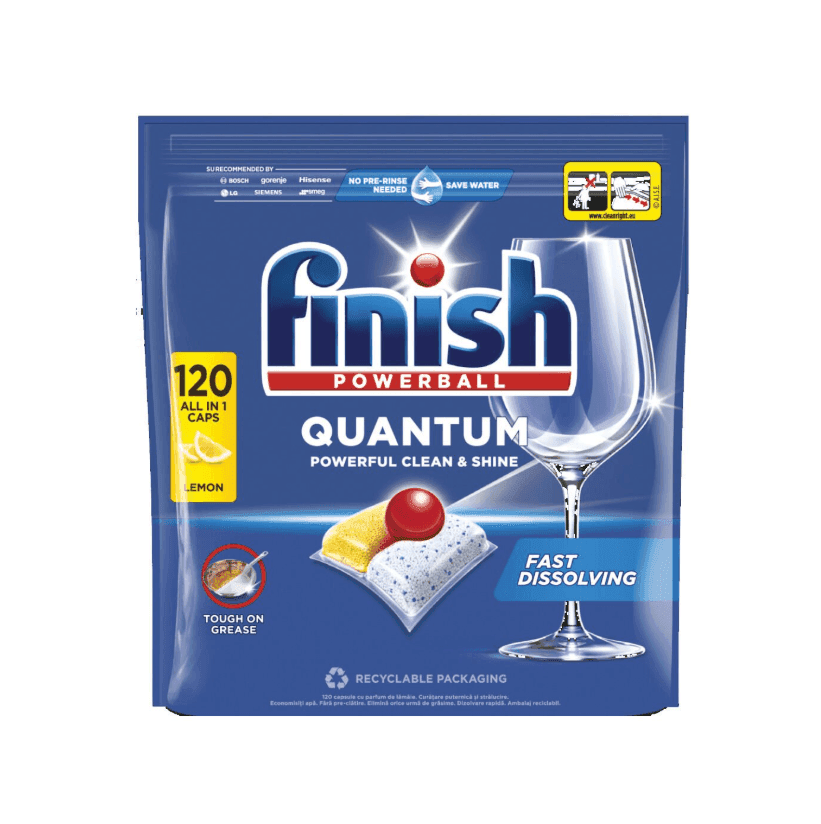 FINISH ταμπλέτες πλυντηρίου πιάτων Quantum All In One λεμόνι 120τεμ.