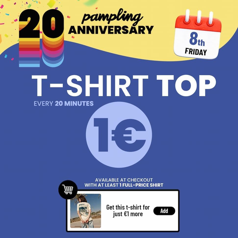 Με αγορά/ες  T-Shirt από 14.99€ και ανω προσορα ενα T-Shirt τυχαιο στα 1€ - Pampling 