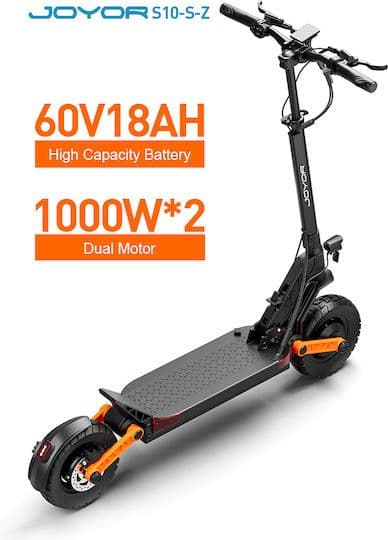 [Electric Scooter] JOYOR S10-S-Z, Dual 1000W Motor, 60V-18Ah Battery, Hydraulic Disk brakes, front-rear suspension