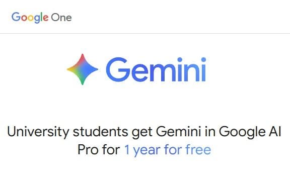 Δωρεάν Gemini Pro για φοιτητές για 1 χρόνο