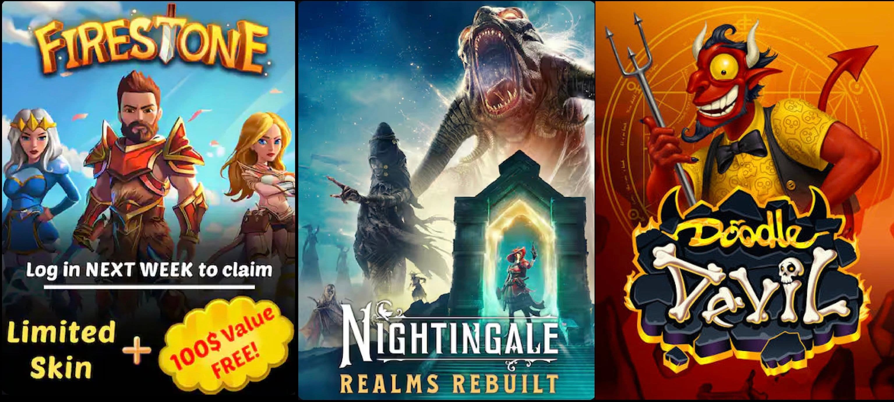 Δωρεάν το “Firestone Online Idle RPG” μαζί με Bundle αξίας $100 (PC, Android & iOS), το “Nightingale” (PC) και το “Doodle Devil Dark Side” (Android & iOS), στο Epic Games Store
