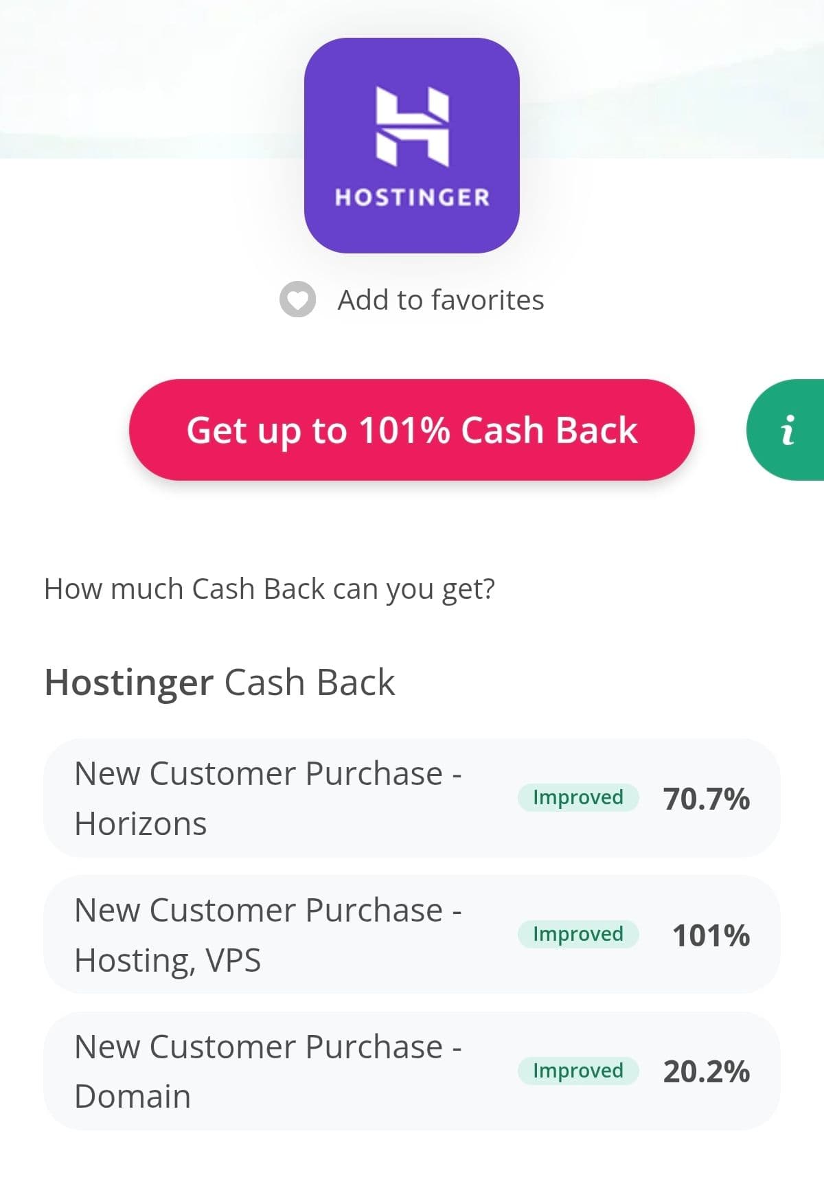 Hostinger hosting και VPS με 101% cashback Topcashback
