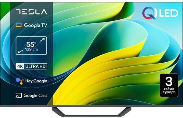 TESLA Q55E655GUS QLED 4K WIFI GOOGLE TV στα 290,40 €