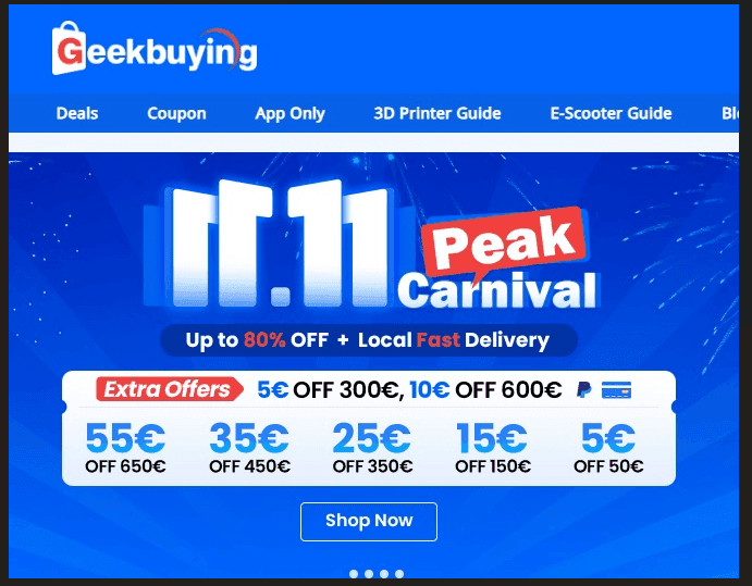 Διάφορες προσφορές για τη Singles' Day από το Geekbuying