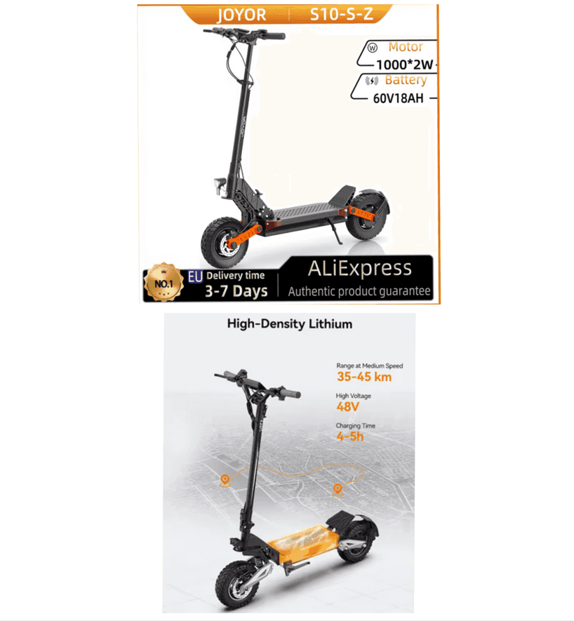 Ηλεκτρικό πατίνι 1000W με 433€ / 500W με 318€ από Aliexpress