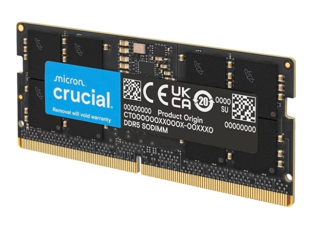 Crucial 16GB (1x16GB) SODIMM DDR5 5600MHz CL46 Laptop RAM