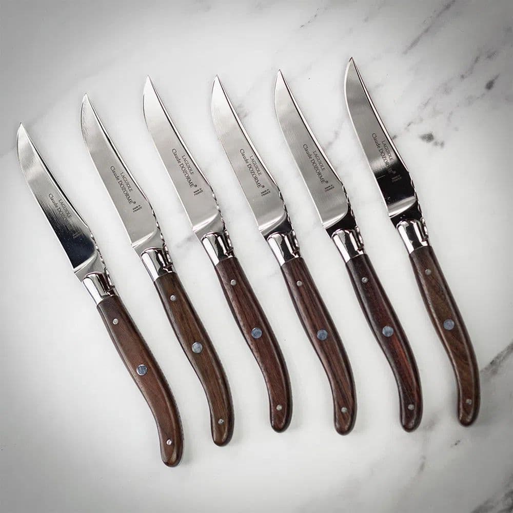Claude Dozorme Steak Knife Κασετινα 6τεμ, Λαβη Rosewood