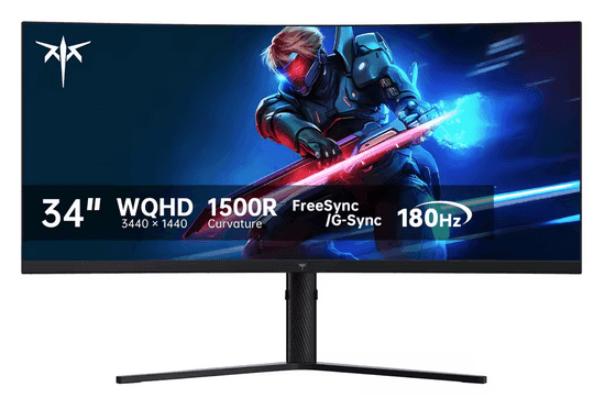KTC H34S5 Curved Monitors, R1500, 21:9 HVA WQHD, 3440 * 1440@180Hz, 34 Inches, 4000:1 Contrast Ratio, 1ms 192€