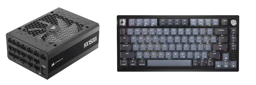 Corsair K65 PLUS Ασύρματο Gaming Πληκτρολόγιο Γκρι 99.99€ Πλαίσιο // Corsair PSU HX Series 1500i Cybenetics Platinum 299€