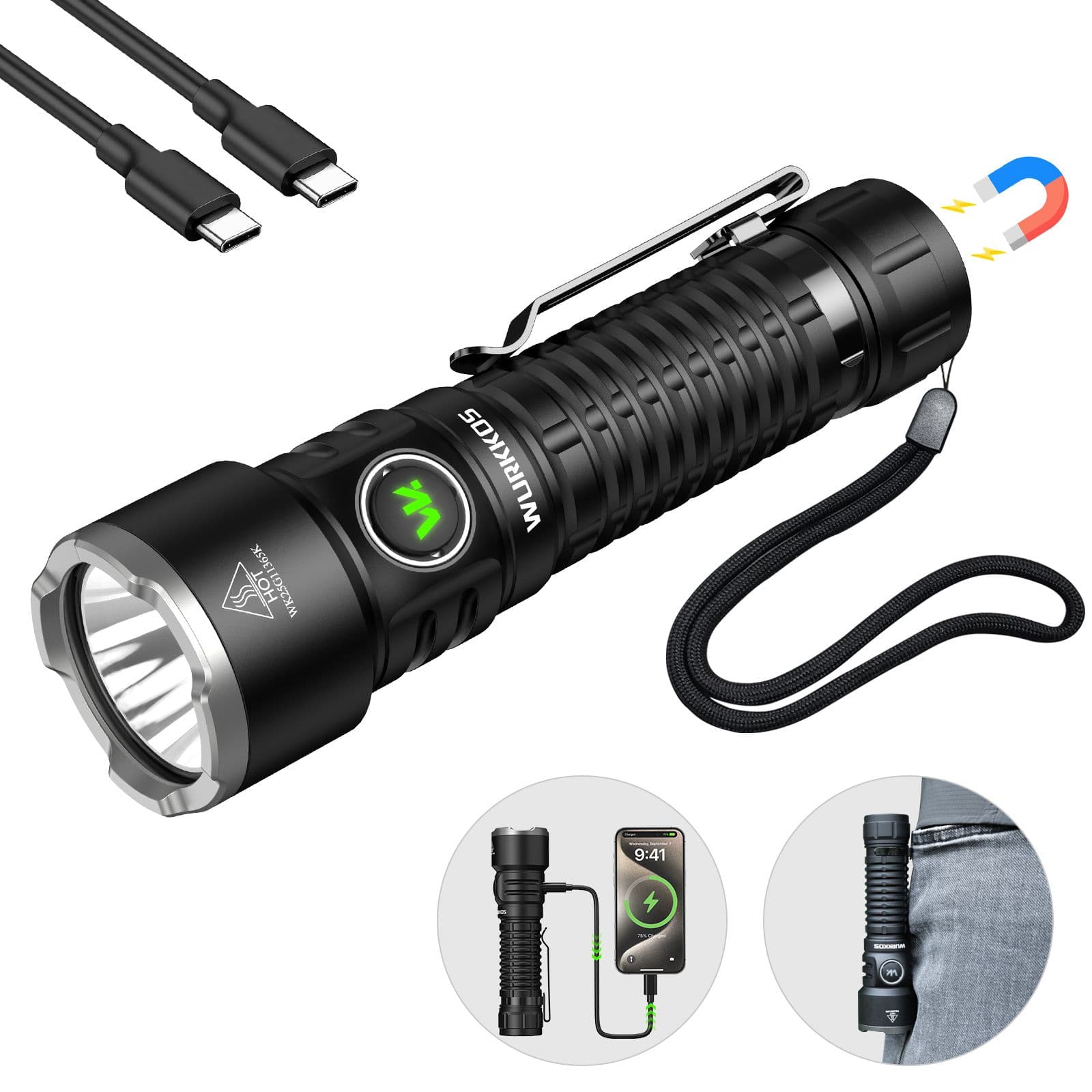 EDC Wurkkos TS28 φακός με ισχύ 3200 lumen, εμβέλεια 506m, IPX8, μπαταρία 21700 που περιλαμβάνεται
