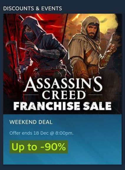 Assasin's Creed έως 90% στο Steam