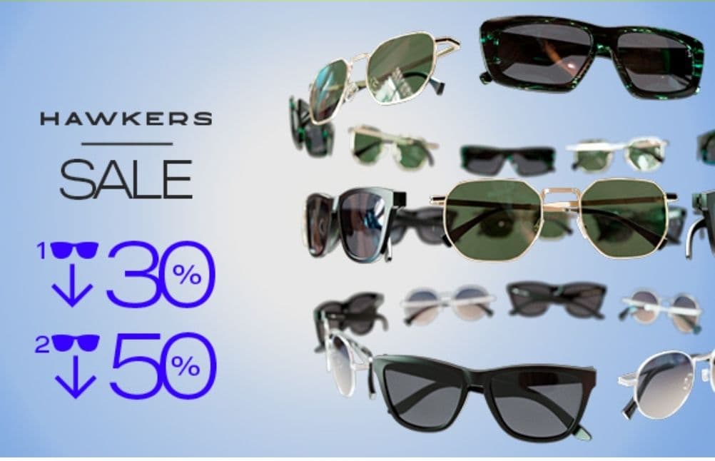 Η Hawkers -50% για 2+ ζευγάρια σε γυαλιά ηλίου