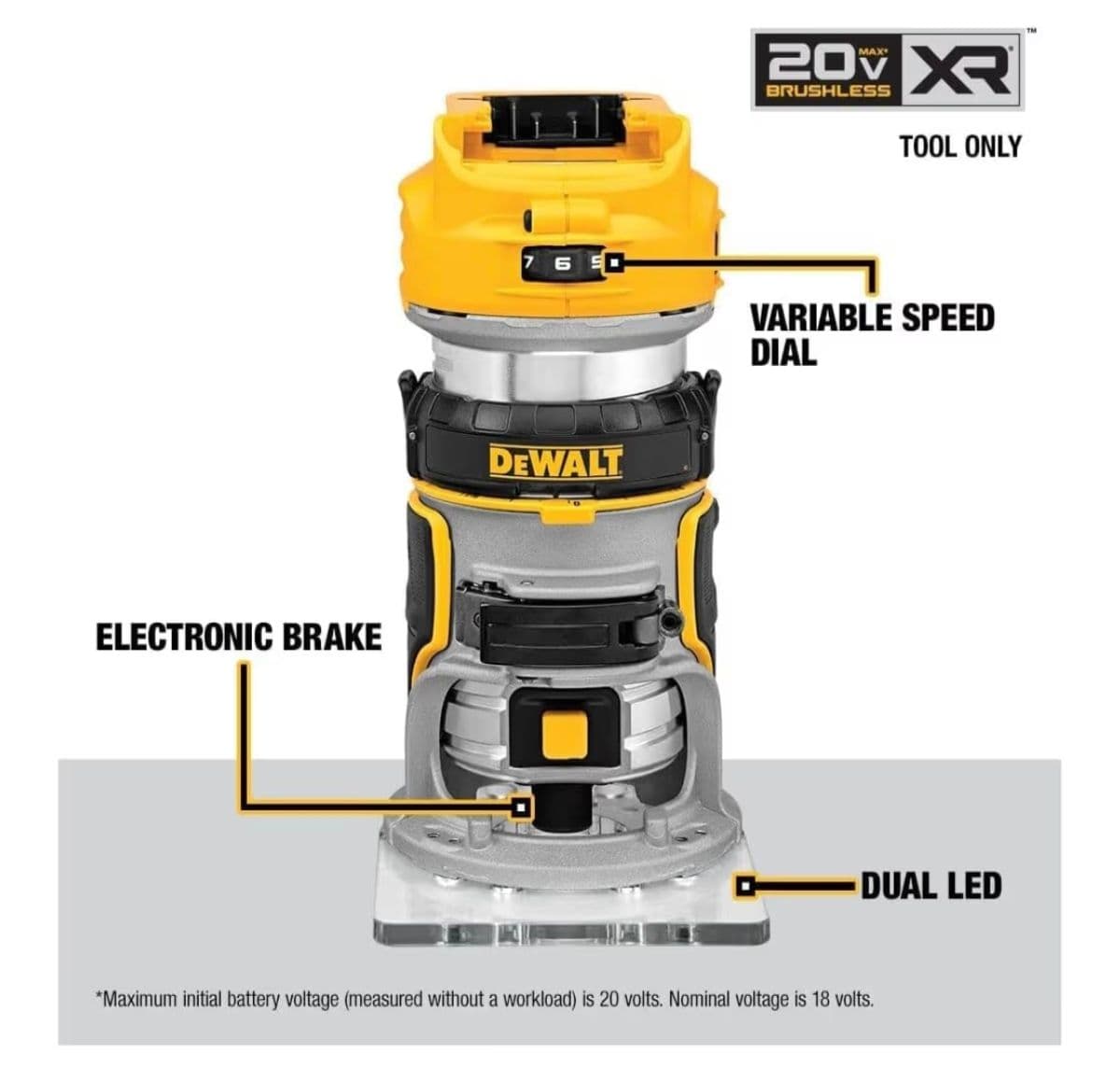 Router (Κάθετη Φρέζα) χειρός DEWALT DCW600B 166.05€