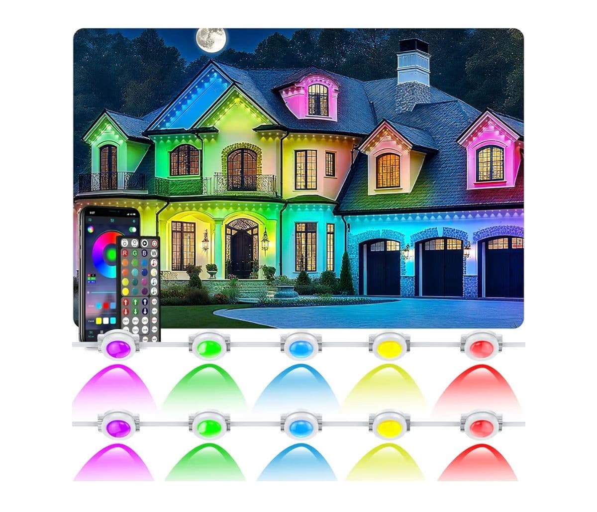 Ceteluma 122 μέτρα rgb Smart φωτάκια εξωτερικού χώρου IP67