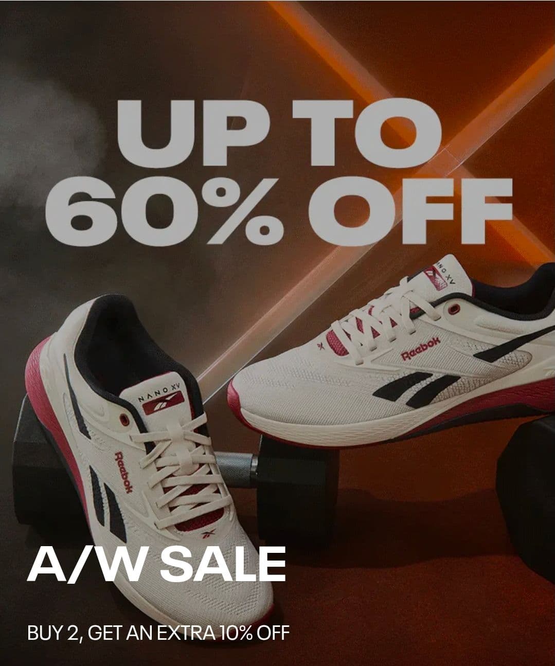 Reebok έως -60 & επιπλέον 10% στα δύο προϊόντα.