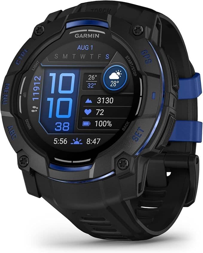[Rugged fitness / smartwatch] Garmin Instinct 3 50 mm Αmoled [Black/Bolt Blue]