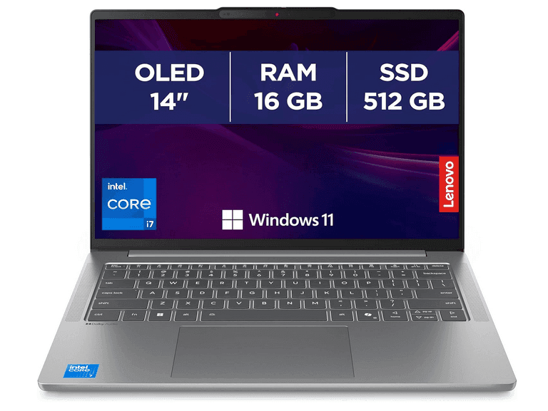 Lenovo IdeaPad Slim 5 14IRH10 - 14" OLED WUXGA Laptop (Intel Core i7-13620H, 16GB RAM, 512GB SSD,AZERTY Keyboard (Earphones and Mouse Included - Grey )686.17€
