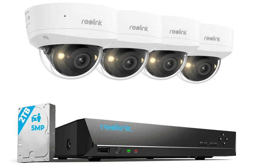 Reolink 12MP PoE σετ καμερών RLK8-1200V4, 4X IK10 145°, 8CH NVR, 2TB HDD 459.52€