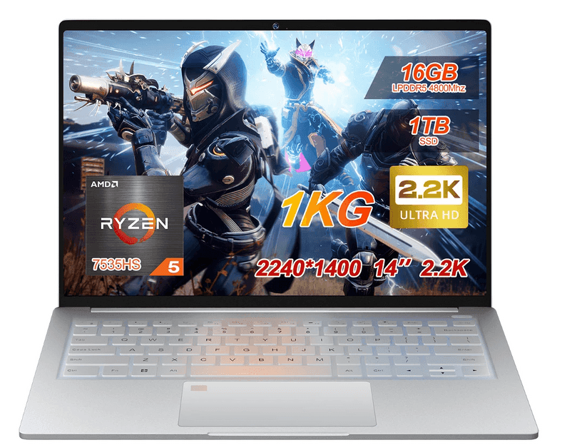 Ninkear S14 (14 " 2.2K Screen, Ryzen 5 7535HS, 16GB DDR5, 1TB SSD, Fingerprint, Backlit, 1kg+δώρο τσάντα μεταφοράς) 456€