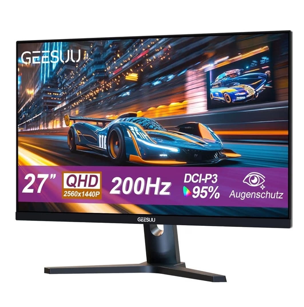 Geesu Gaming Monitor 27”, QHD 1440p, 200Hz 1ms