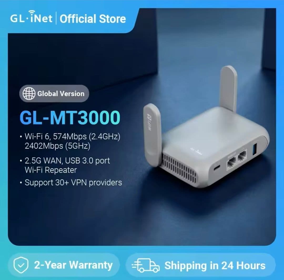 GL.iNet GL-MT3000 (Beryl AX) Wi-Fi 6 router 42.60€