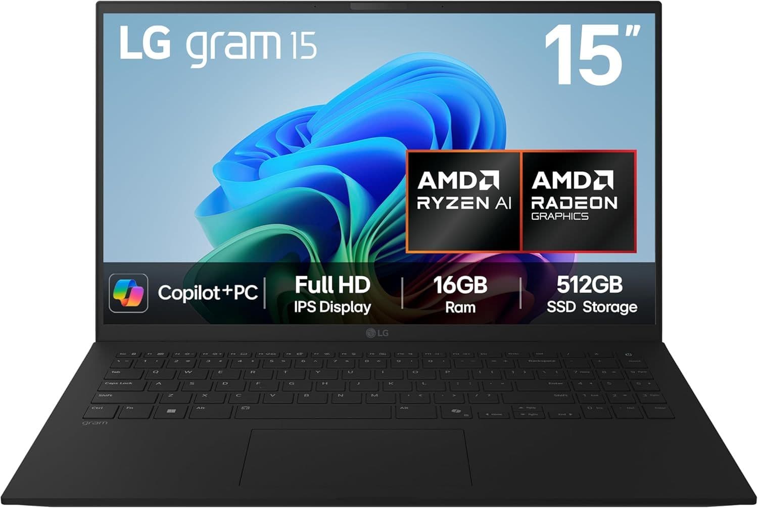 LG gram 15Z80T (15.6" FHD IPS / Ryzen AI 7 350 / 16GB / 512GB / W11 / QWERTY UK) Laptop