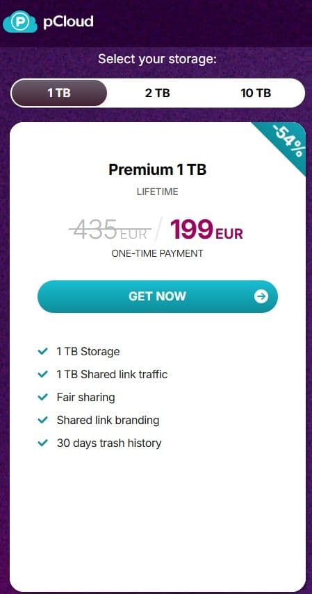 Pcloud lifetime cloud storage plans σε έκπτωση από 199€ για 1TB