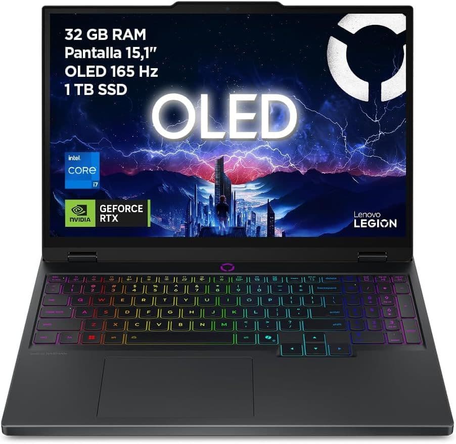 Lenovo Legion 5 15IRX10 (15.1" WQXGA OLED 165Hz /  i7-13650HX / 32GB / 1TB / RTX 5070 / QWERTY ES / No OS) Laptop