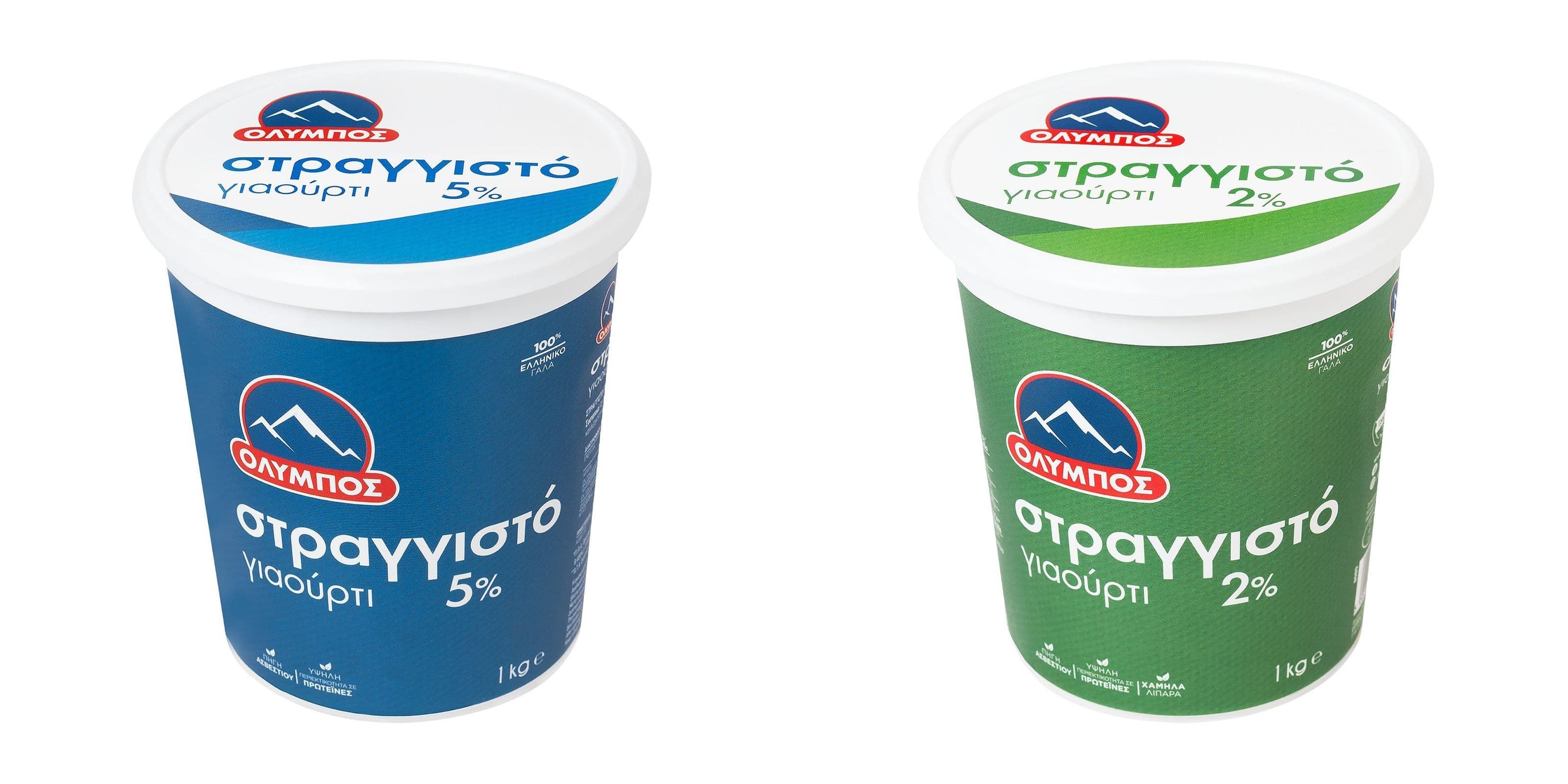 Ολυμπος Γιαουρτι Στραγγιστο 1kg 5% 2.82€ / 2% 2.89€ με Lidl Plus