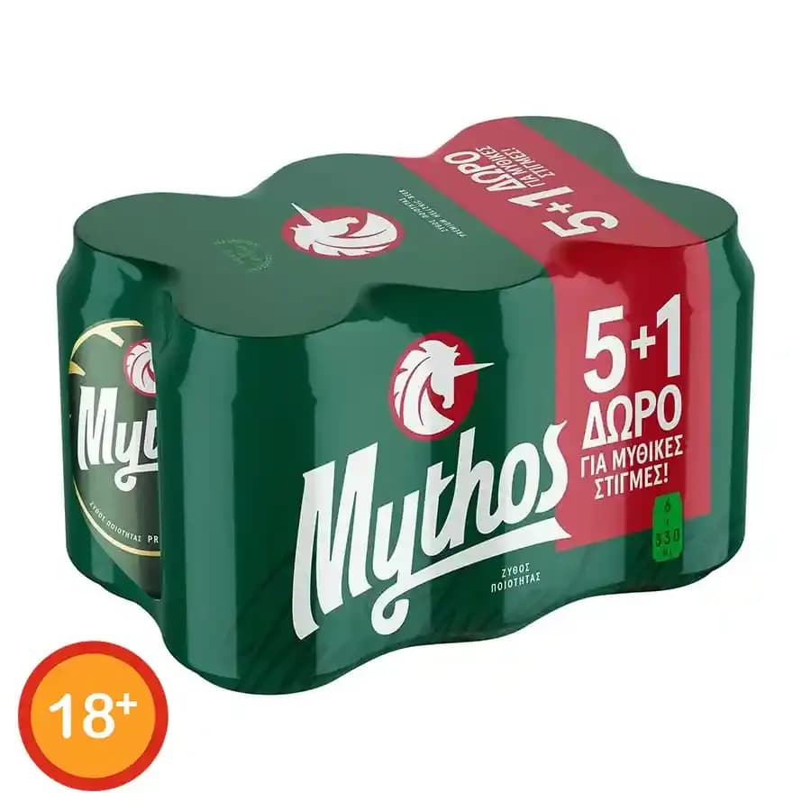 Mythos μπύρα Mythos Lager 6x330ml 3.69€
