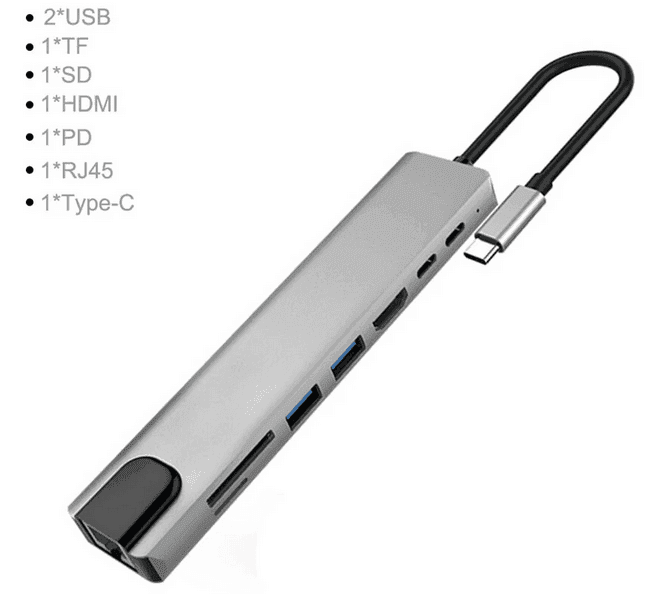 Bakeey PB-C7366 8-in-1 USB-C Hub Docking Station Adapter 8.96€ (Ή 7.69€ Vip3)