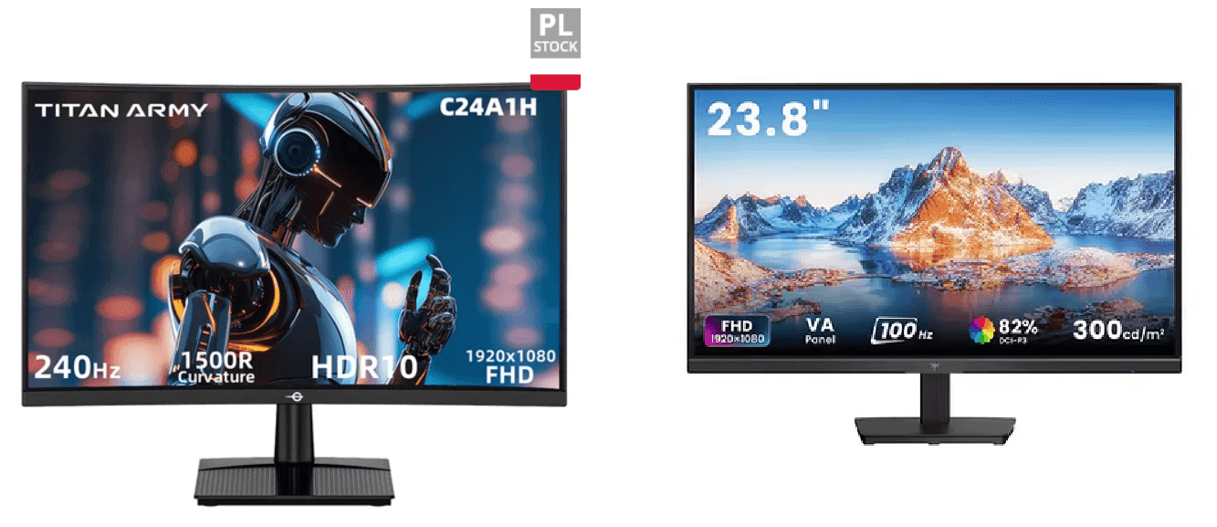 TITAN ARMY C24A1H Gaming Monitor με 84.99€ // KTC H24B9 Office Monitor με 71.98€