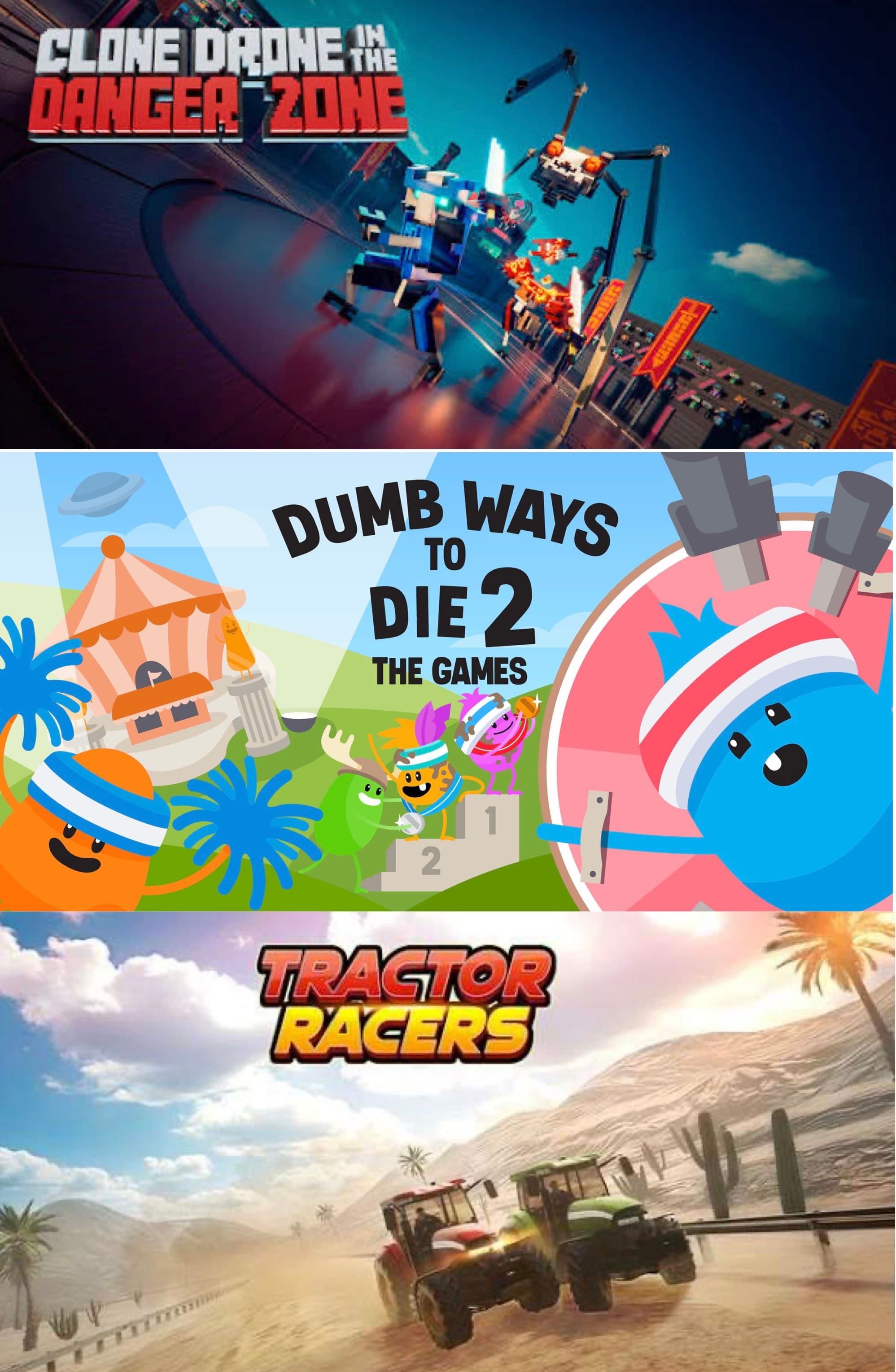 Δωρεάν το “Clone Drone in the Danger Zone” (PC), το "Tractor Racers" (PC) & το “Dumb Ways to Die 2: The Games” (Android & iOS), στο Epic Games Store