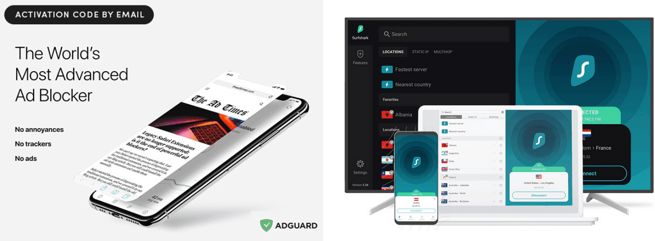 AdGuard Lifetime Family Plan 8.19€ // SurfShark VPN Starter Plan: 2 Έτη συνδρομή 29.21€ από StackSocial