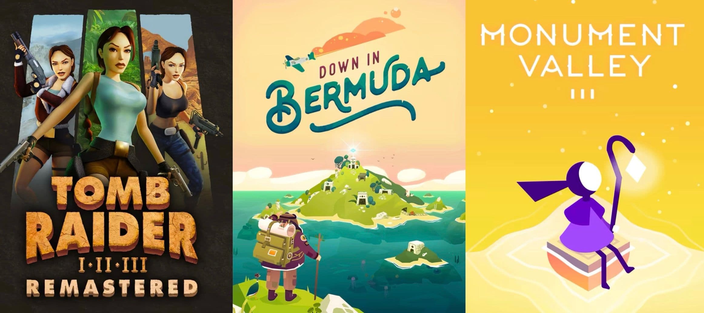 Δωρεάν τα “Tomb Raider I-III Remastered Starring Lara Croft” (PC), "Down in Bermuda” (PC) & «Monument Valley 3” (Android & iOS), στο Epic Games Store