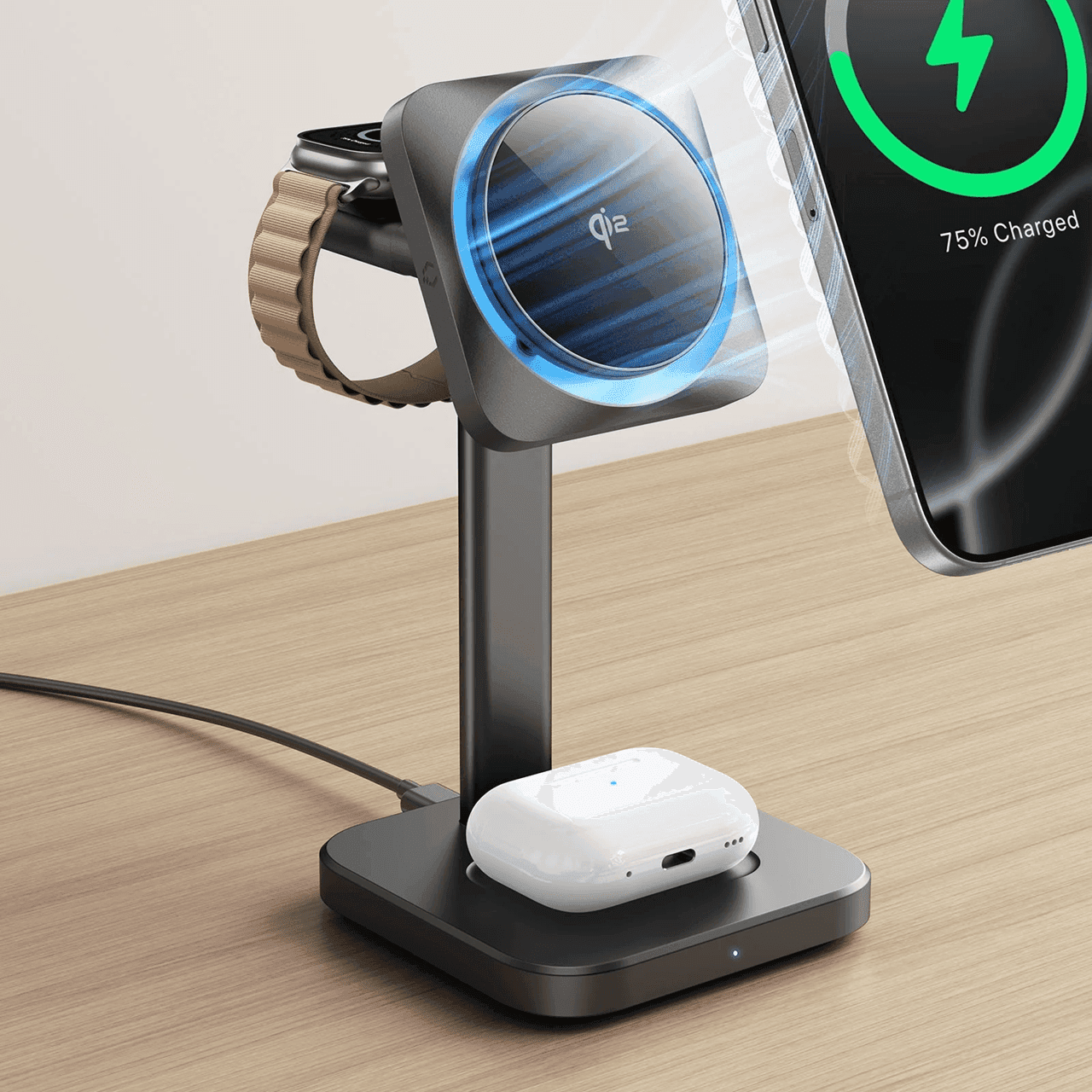 ESR Qi2 3-in-1 HaloLock Wireless Charging Set 15W με 43,15€ (ή 25,83€ με US plug)