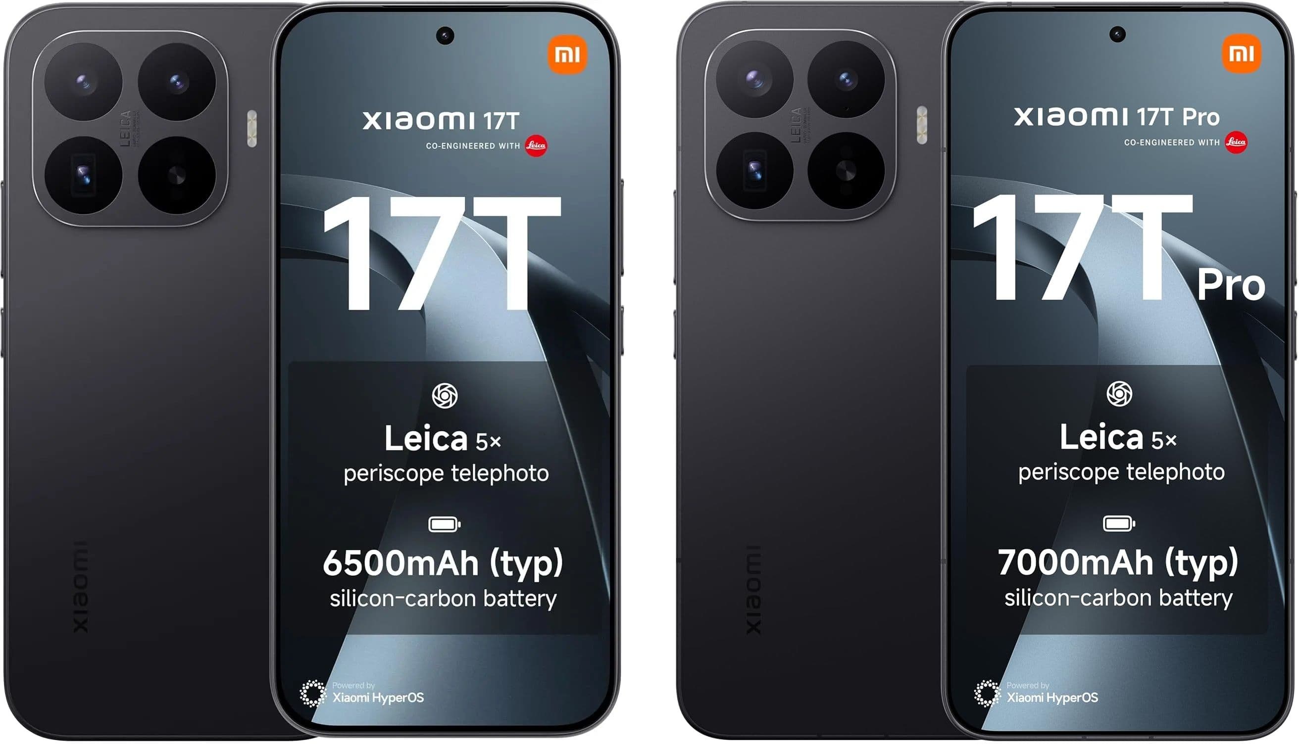 Xiaomi 17T (12GB/256GB) με 512€ και Xiaomi 17T Pro (12GB/256GB) με 609€